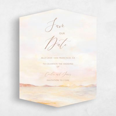 Beige Diamond Wedding Save the Date - Andalusia Portrait