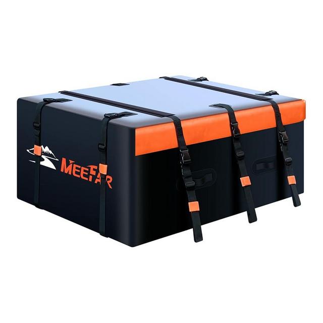 MeeFar Rooftop Cargo Carrier Car Roof Bag 21 Cubic Feet 100% Waterproof Car Top Carrier, Fits All Vehicle with/Without Rack,Include Anti-Slip Mat,10 Reinforced Straps,6 Door Hooks,Luggage Lock