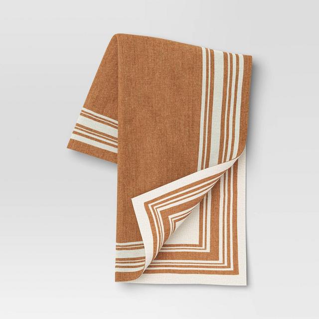 Framed Jacquard Knit Throw Blanket Tan/Cream - Threshold™ designed with Studio McGee