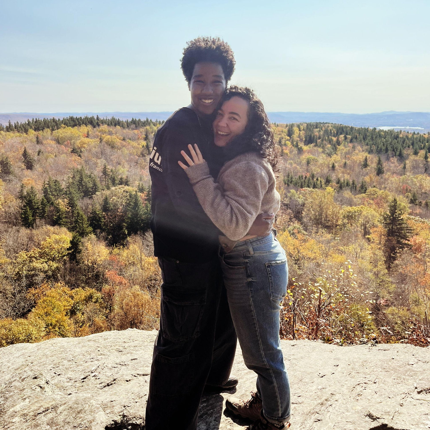 Quincey proposed in October 2024 during an autumn getaway to the Berkshires. It caught Kate completely by surprise! Ask them about the fake audio tour!