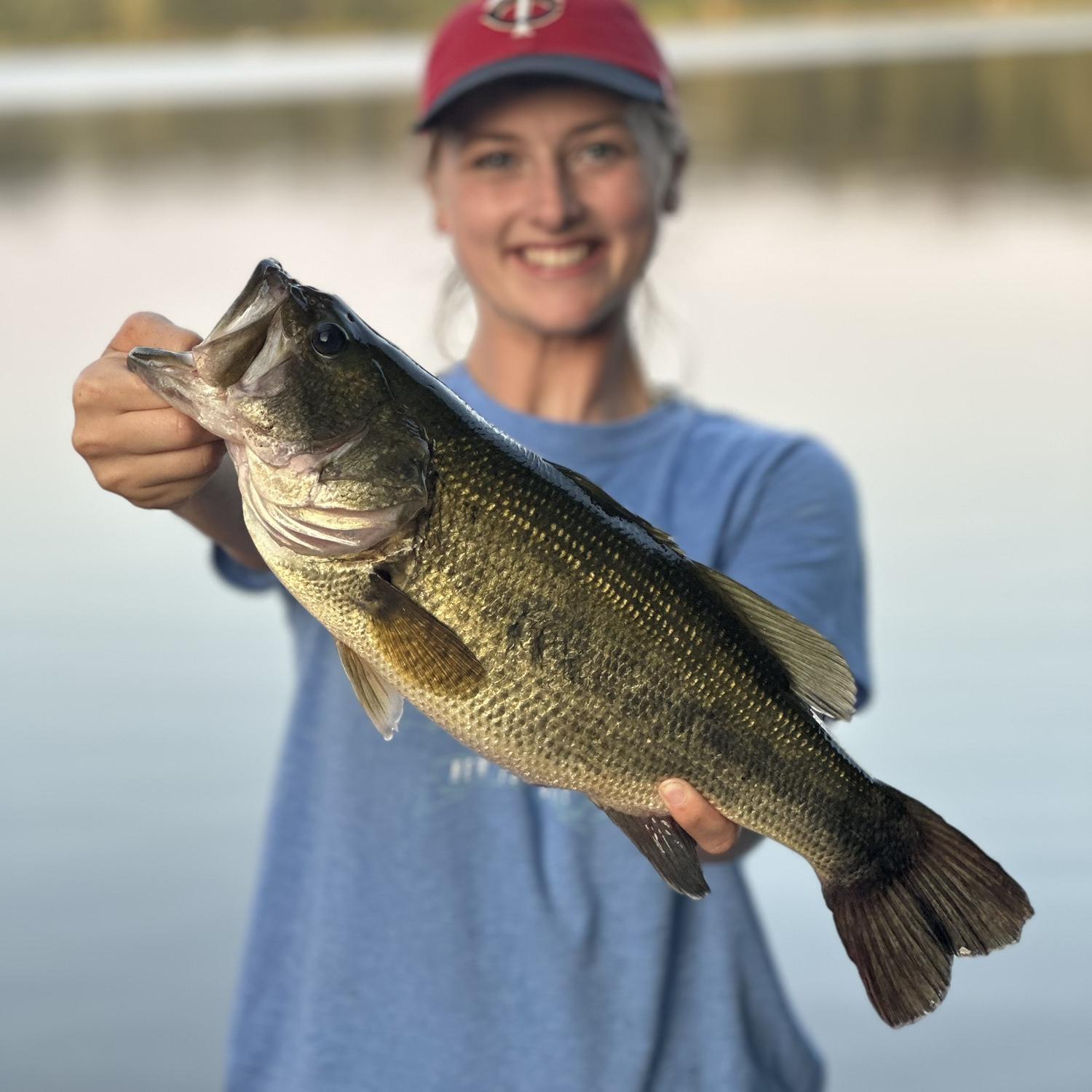 July 13, 2024
Kiera caught this monster bass that was 19.5” long. Jace helped her take some professional posed fish photos to commemorate the catch. Ask about how she fought this fish into the kayak.
