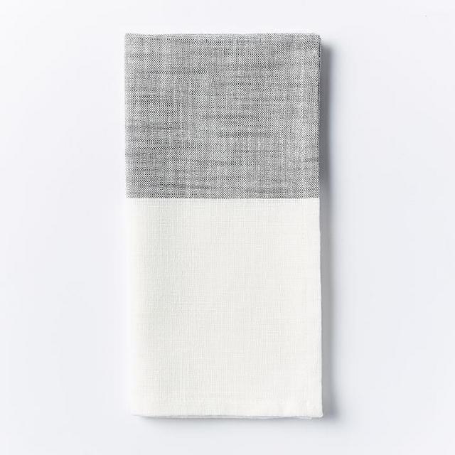Center Stripe Woven Napkin Set (Set of 4, Slate) [West Elm]