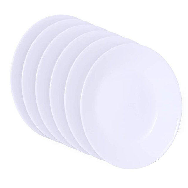 Corelle, White, Livingware Luncheon Plate, 8-1/2-Inch, Set of 6, 8-1/2