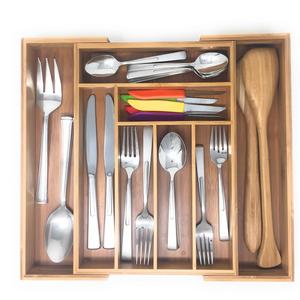 Brightways Home Expandable Bamboo Kitchen Drawer Organizer- Use As a Cutlery Tray-Utensil Organizer-And Flatware Organizer