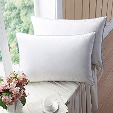 WENERSI Premium Goose Down Pillows with Feather Blended,(2-Pack, King Firm) 100% Cotton Shell with Ultra Fresh Treatment