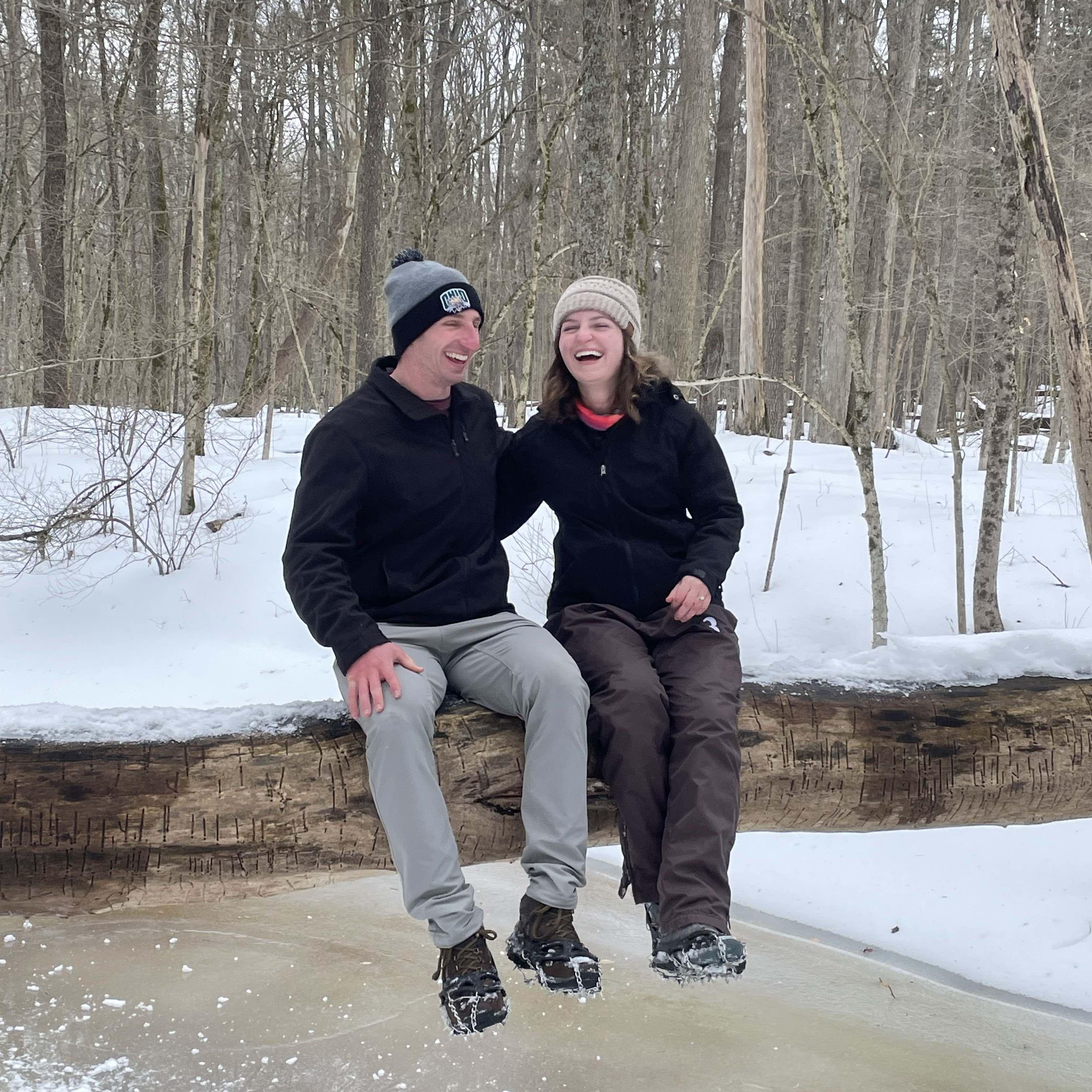 Engagement Day at Mohican State Park - our "log"