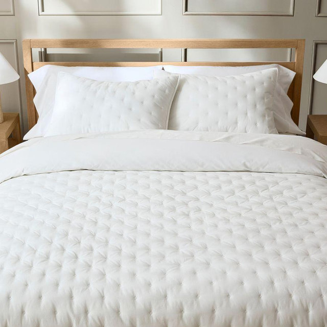 400-Thread-Count Percale Quilt, White, King/Cal. King