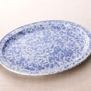 Ceramic Oval Platter (Morning Glory Blue)