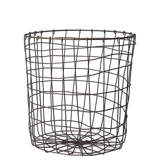Wire basket for blankets, kids toys, food and organized pantries. Cool designed metal round storage. Blanket to this round wire basket to decorate your bedroom and living room. (Small)