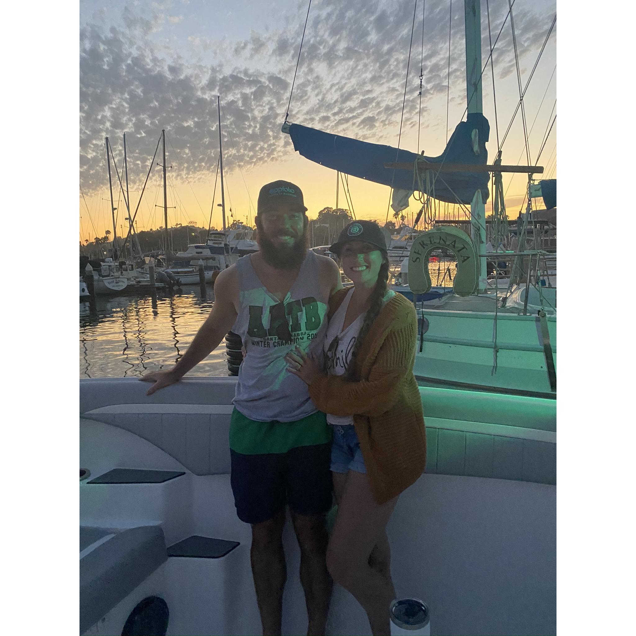 SB Harbor at sunset