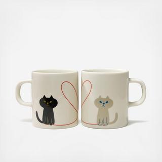 Black & Grey Cat 2-Piece Mug Set