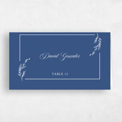 Royal Blue Wedding Place Card - Eleanora