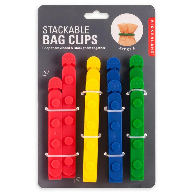 Kikkerland® Stackable Bag Clips (Set of 8)