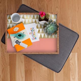Gold Triangles Rectangular Tray