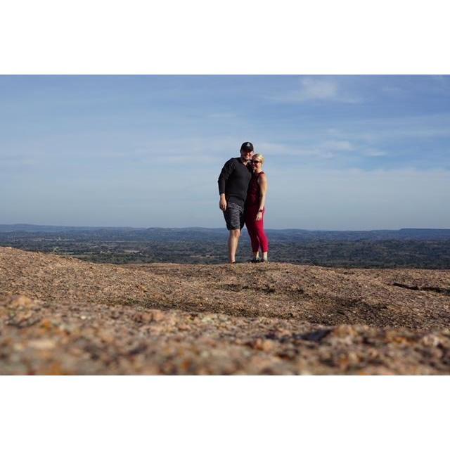 Hiking Enchanted Rock...ask Megs for the full story of this day for a laugh