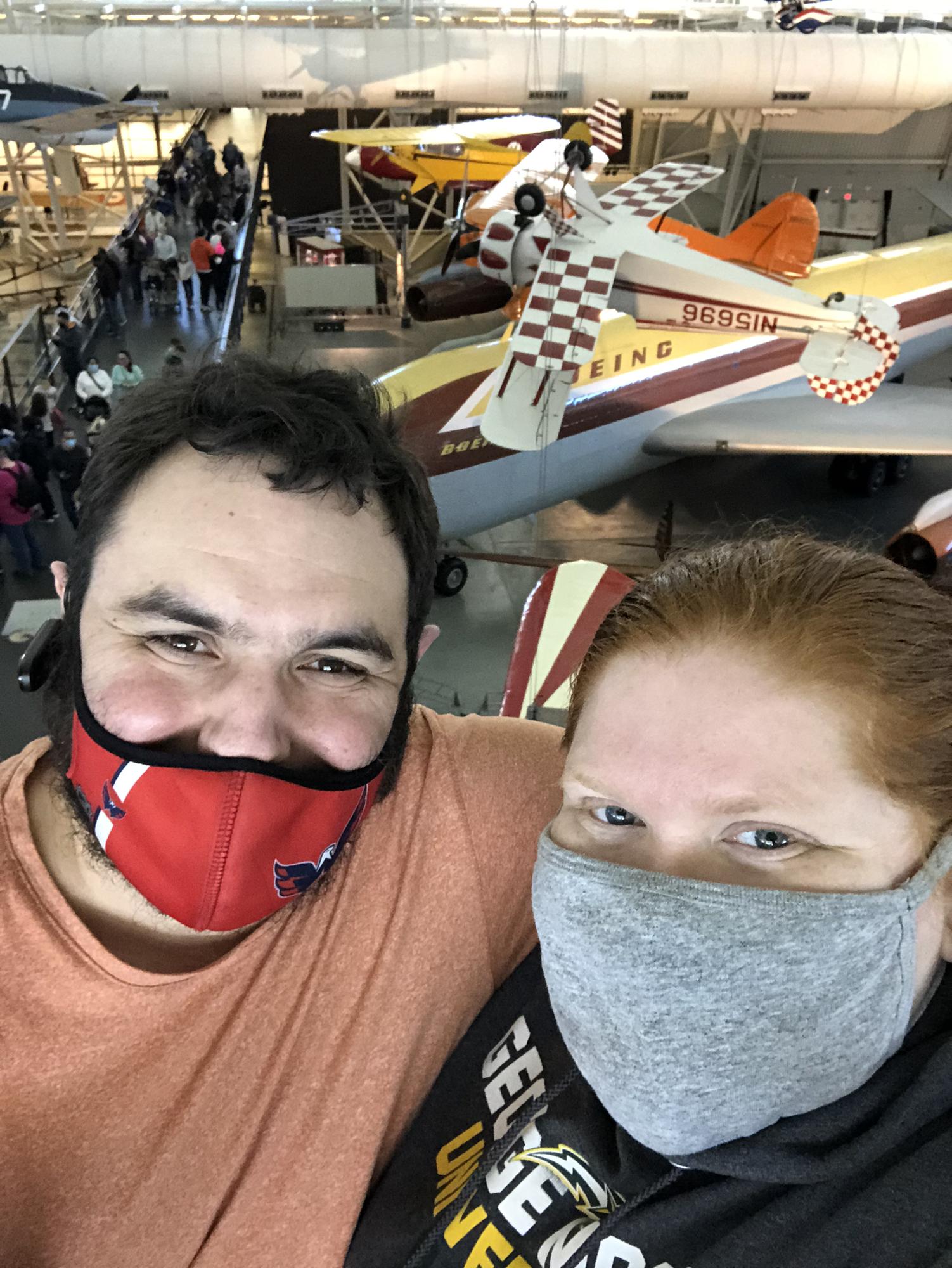 Visiting the air and space museum.