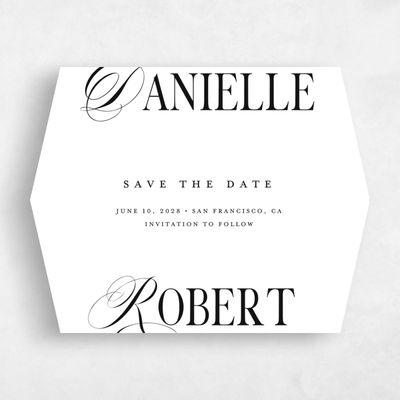 White Diamond Wedding Save the Date - Nevis Landscape