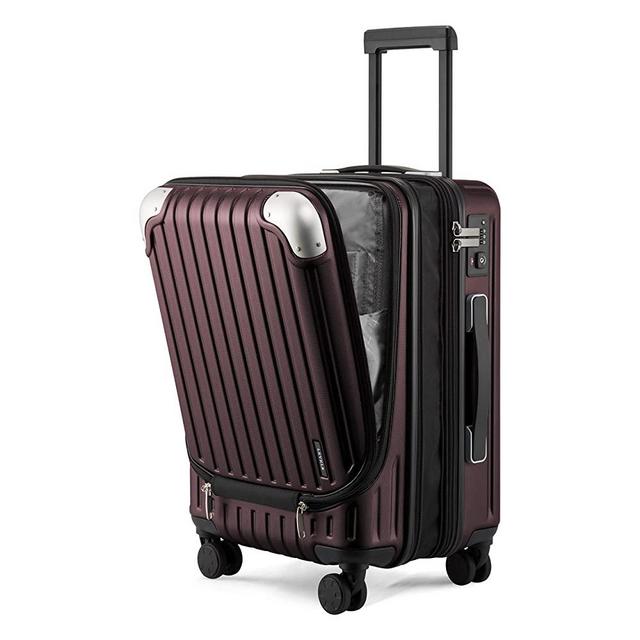 LEVEL8 Carry-On Luggage, Hardside Suitcase, 20” Lightweight ABS+PC Hardshell Spinner Trolley for Luggage with Built-In TSA Lock, 8 Spinner Wheels, Red, 20” Carry-On