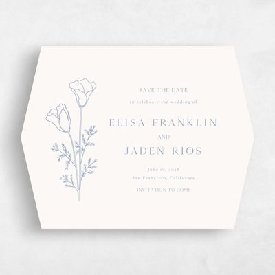 Blue Diamond Wedding Save the Date - Coquelicot Landscape