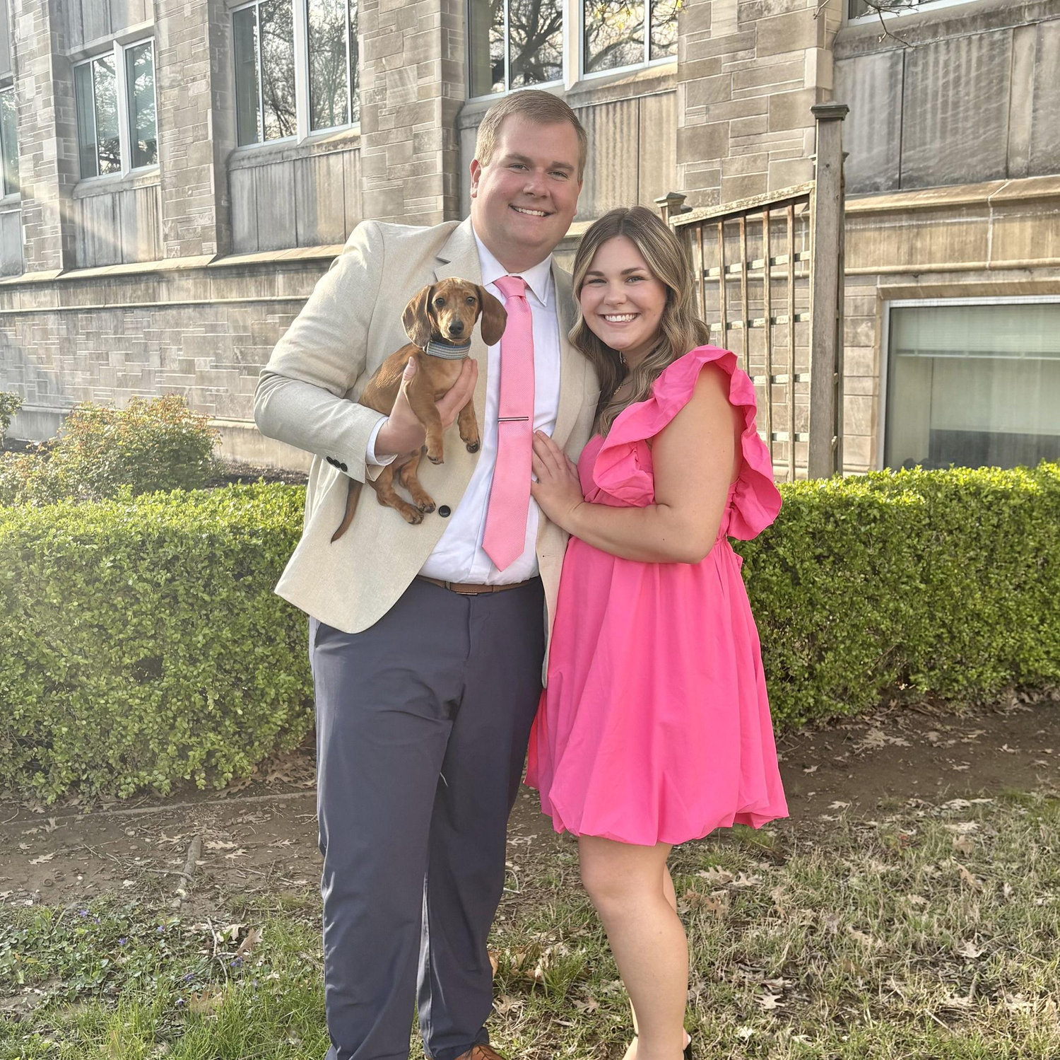Brooklyn's sorority formal with their new puppy Bru!