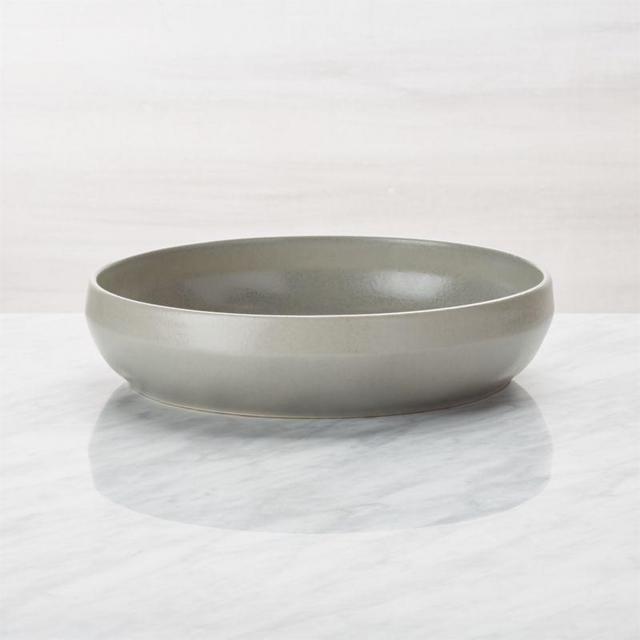 Visto Grey Stoneware Low Bowl