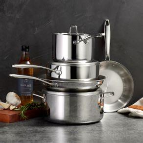 8 Pc Tri-Ply Clad Stainless Steel Cookware Set