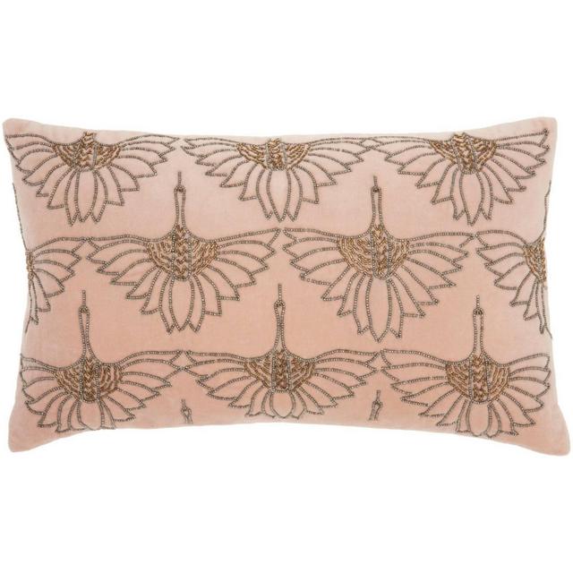 12"x20" Sofia Beaded Flowers Throw Pillow Pink - Mina Victory