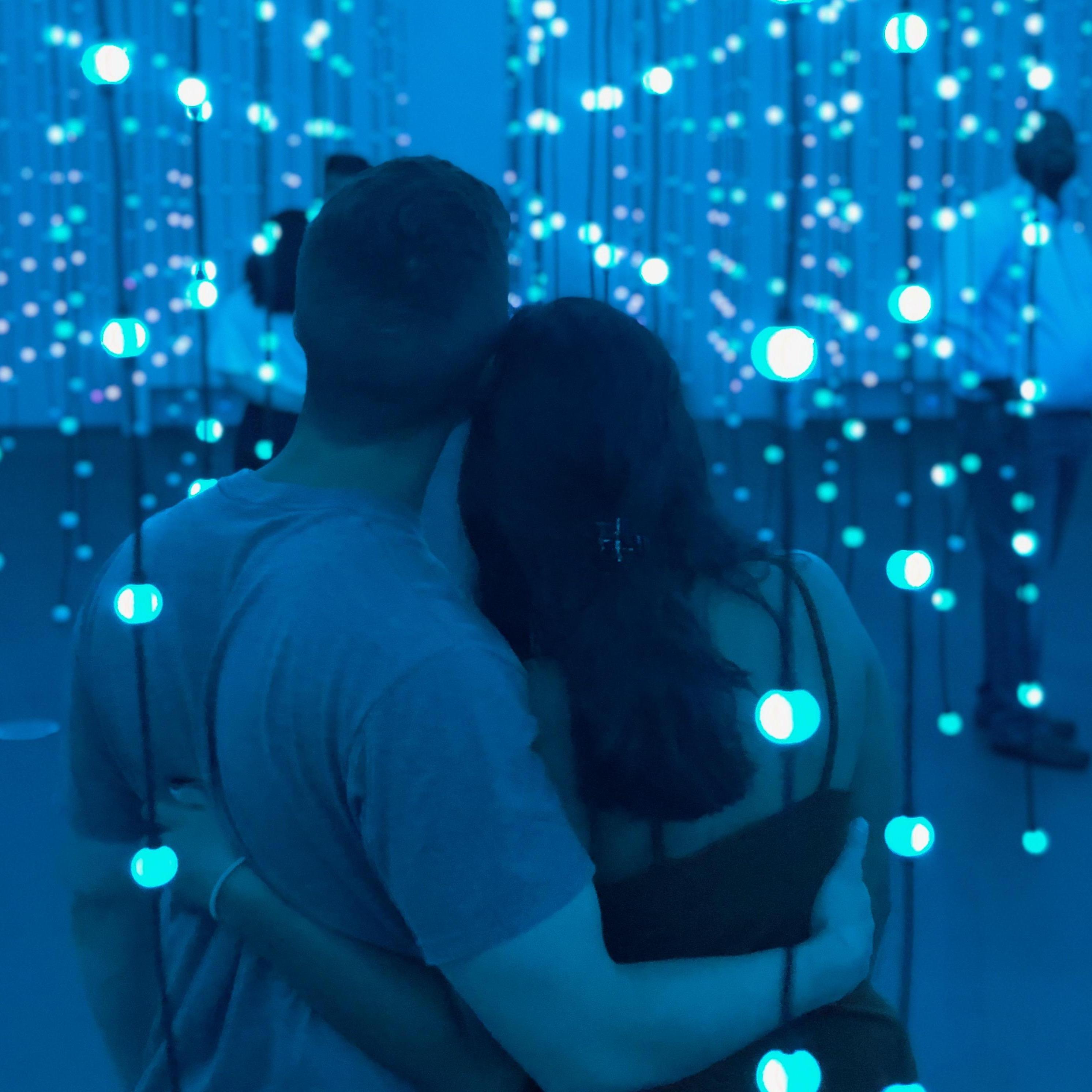 Our first date, Brian planned a surprise date to an art museum that ended with a cooler of deserts and a bottle of wine.