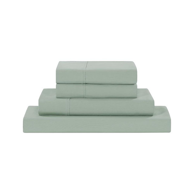 Modern Threads Soft Microfiber Solid Sheets - Luxurious Microfiber Bed Sheets - Includes Flat Sheet, Fitted Sheet with Deep Pockets, & Pillowcases Seafoam King