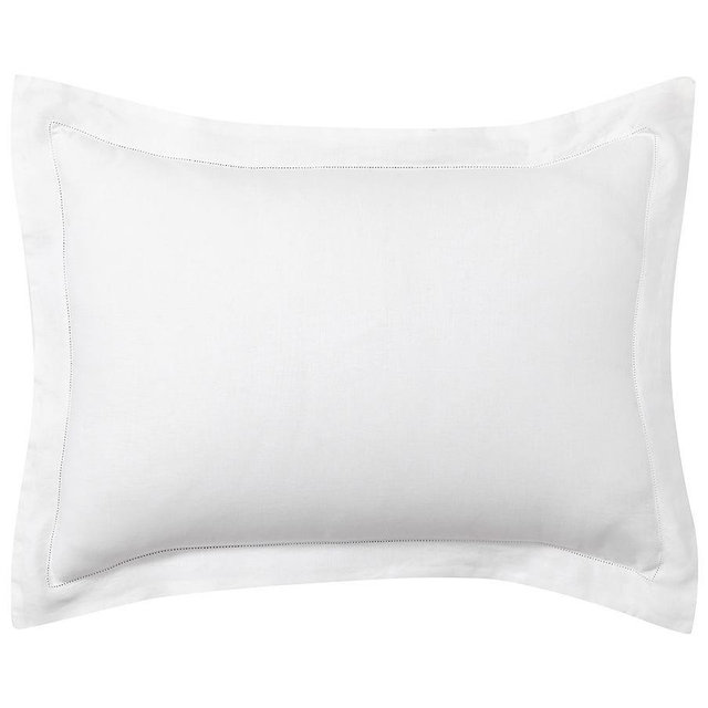 White Belgian Flax Linen Shams, Standard, Set of 2
