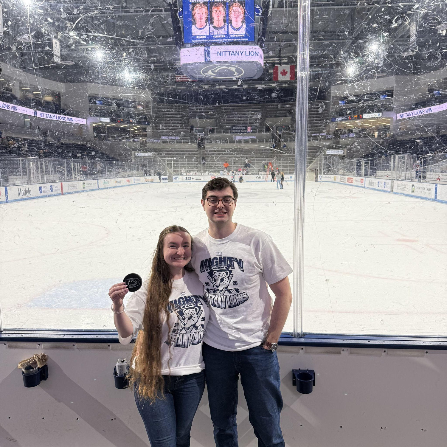 At a Penn State hockey game!