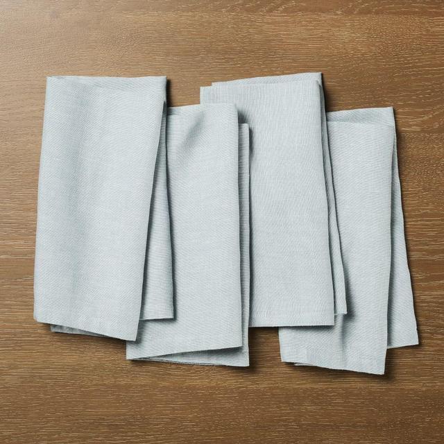 European Linen Napkins, Silver Mist Melange, 20x20, Set of 4