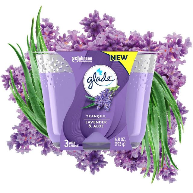 Glade 3 Wick Candles Tranquil Lavender & Aloe - 6.8oz