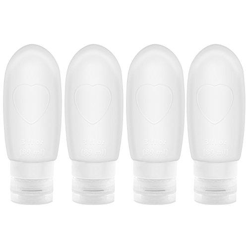 Oursunshine Travel Bottles,Leakproof Silicone Refillable Travel Containers,Squeezable Travel Tube Sets Cosmetic Toiletry Containers for Shampoo Lotion Soap (3oz or 2oz)