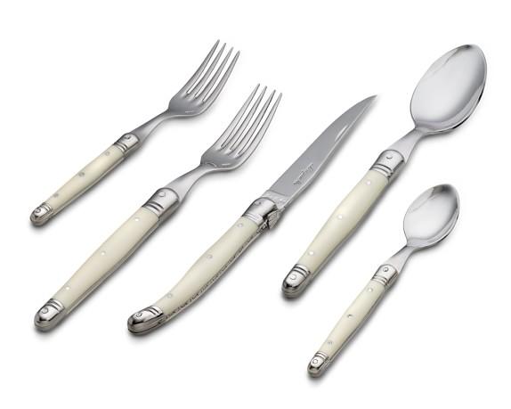 Laguiole Flatware, 5-Piece Place Setting, Ivory