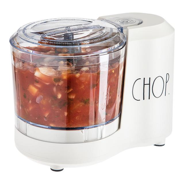 Mini Food Chopper with Stainless Steel Blades, Chop, Dice, and Mince Vegetables, Nuts, Spices, and Herbs, Multipurpose Food Grinder Labeled "CHOP" in Cream by Rae Dunn