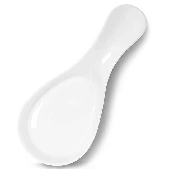 GDCZ Porcelain Spoon Holder Utensil Rest for Kitchen,Ceramic Spoon Rest,9-inch (White)