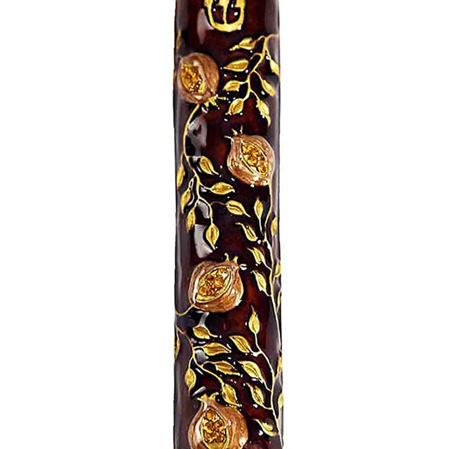 Creative Judaica, Bless This House Mezuzah Case - Pomegranate Tree Design Judaica, Door Mezuza Case 4"