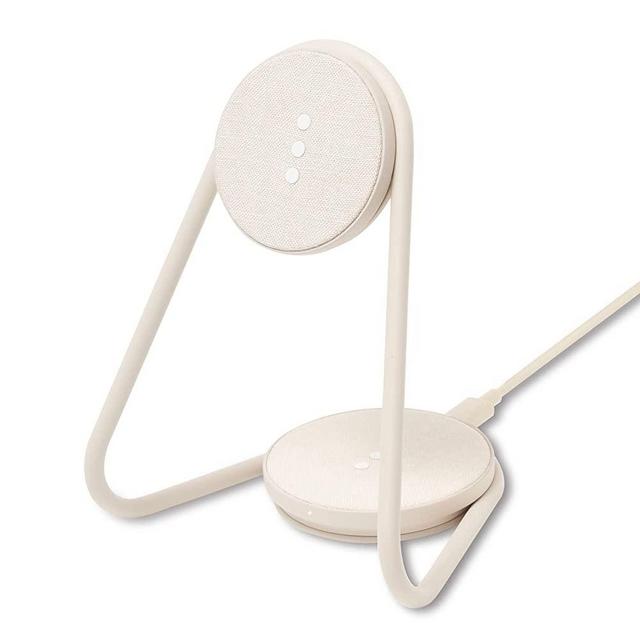 Courant Mag:2 Essentials Wireless Charging Stand - Belgian Linen, 2 in 1 Multi-Device Charger - Magnetic Stand for MagSafe iPhones with Charging Base for AirPod Cases, (Natural)