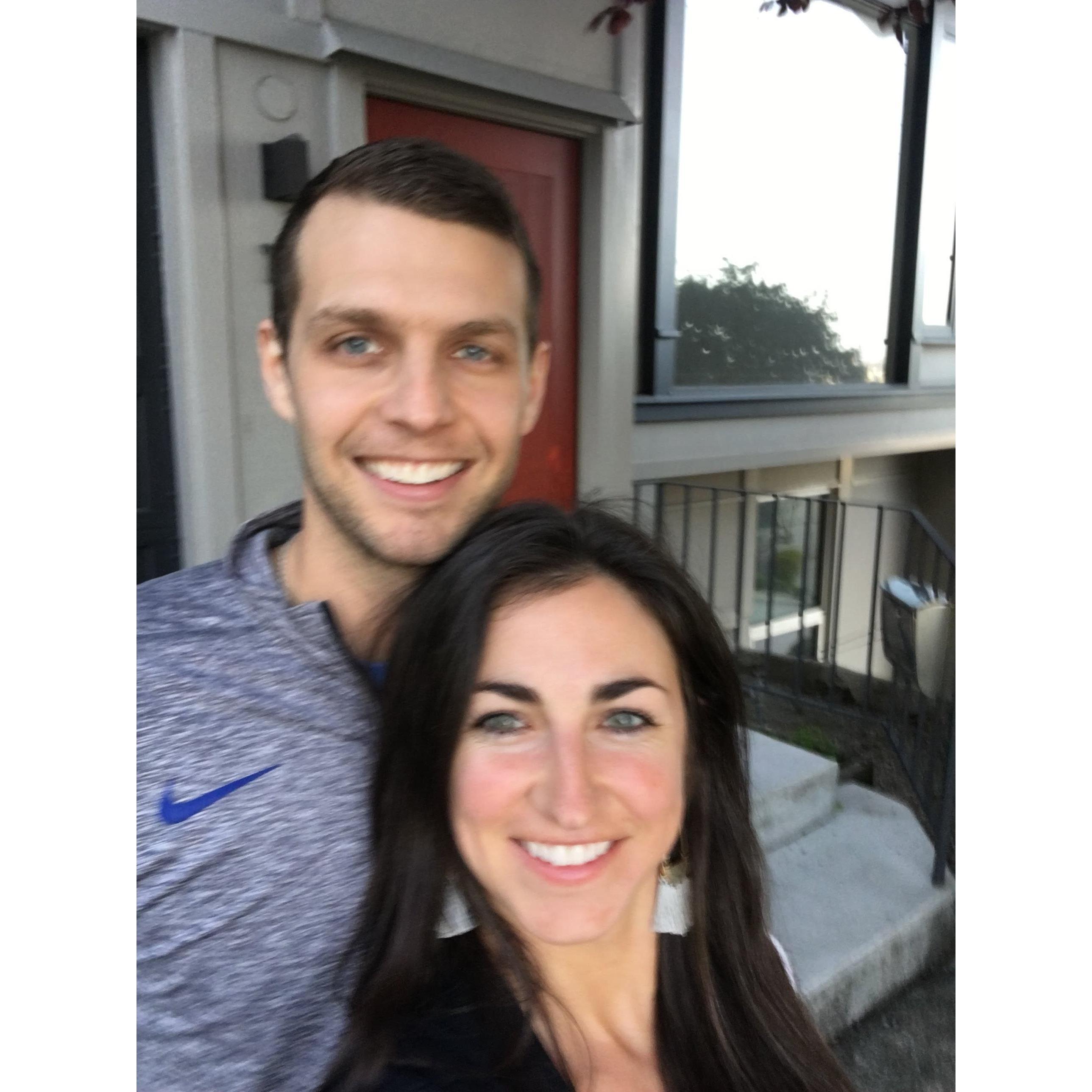 April 2018: Moving into our first place together in San Francisco!