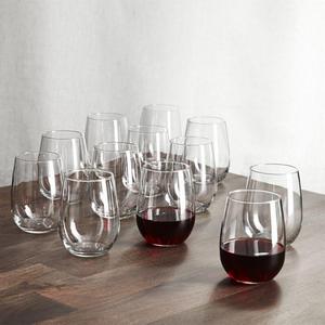 Stemless Wine Glasses 17 oz., Set of 12