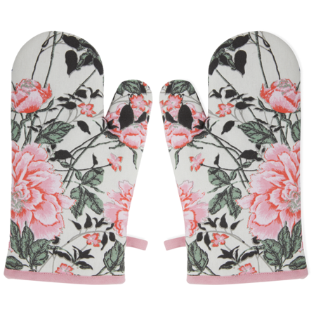 Vintage Floral Oven Mitt 2 Piece Set