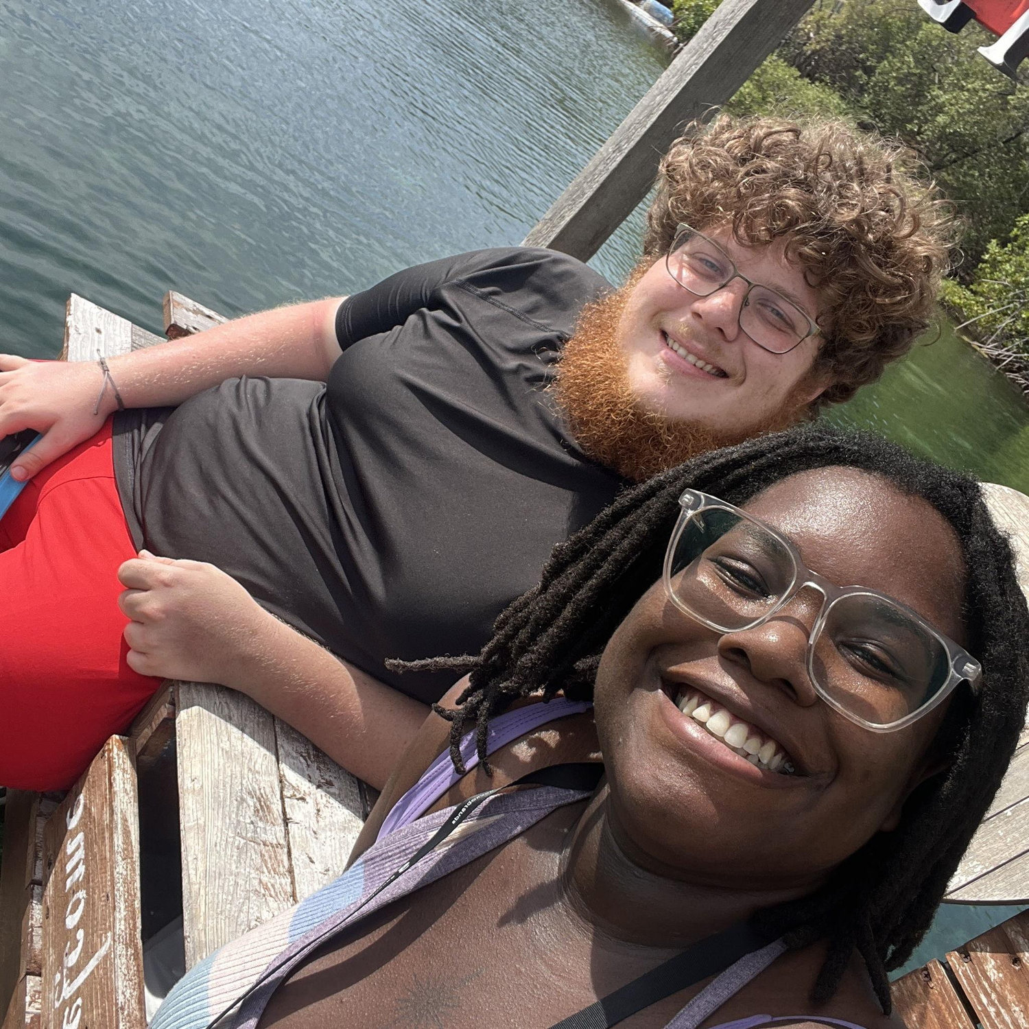 Hanging out during tikiboat tours! It was 93 degrees that day and it was the middle of October!!