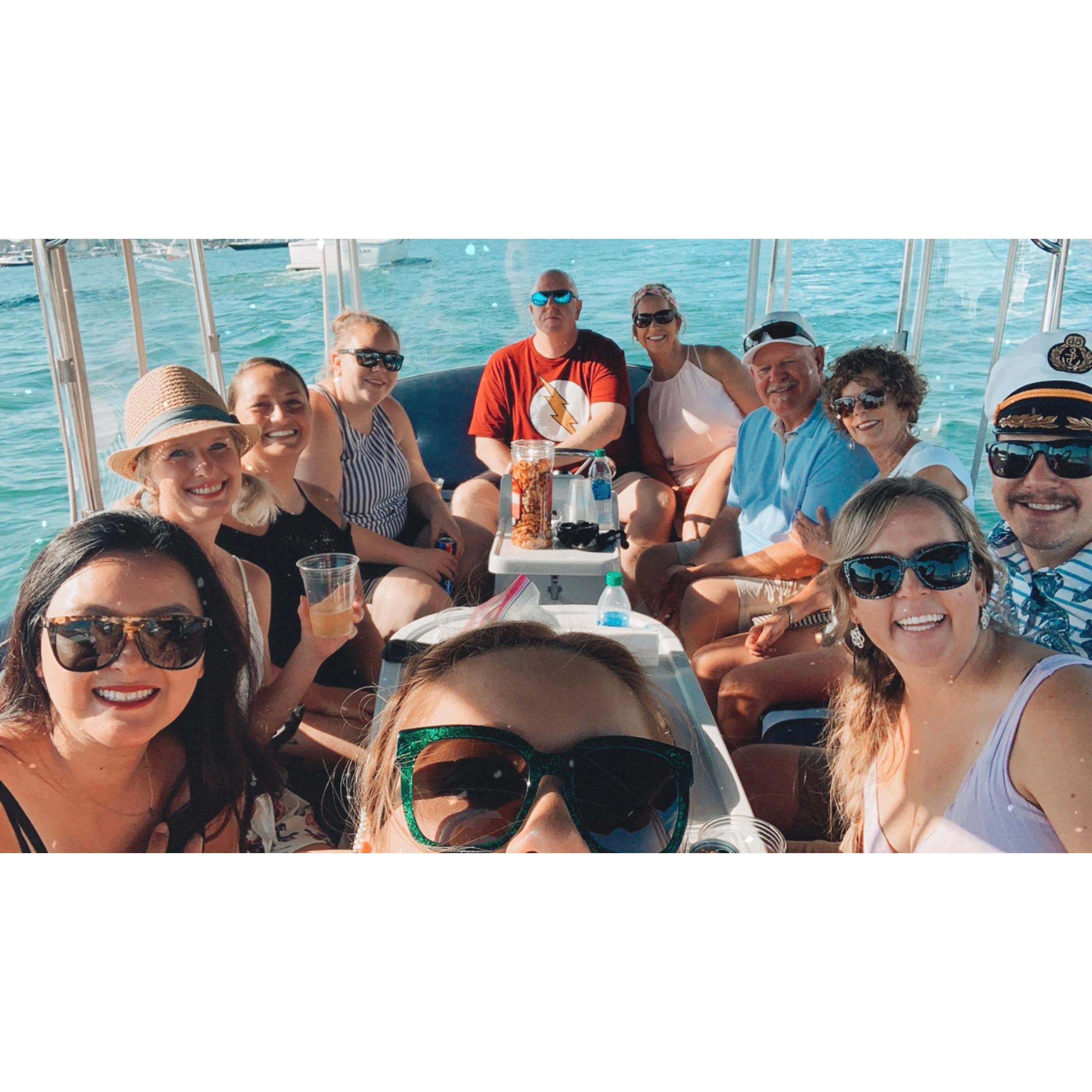 All of us on the boat the day we got engaged