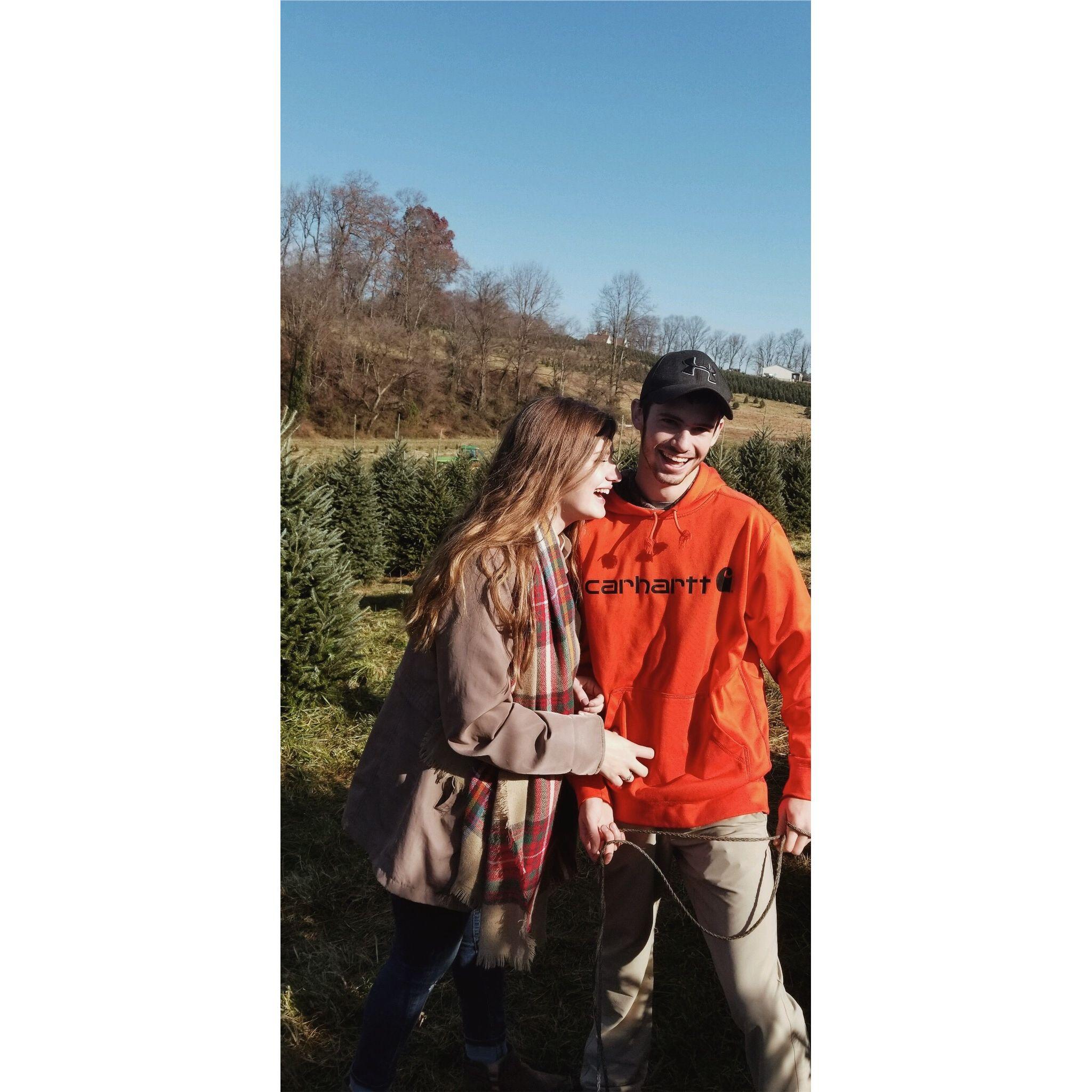 Tailyn's first time at a tree farm.