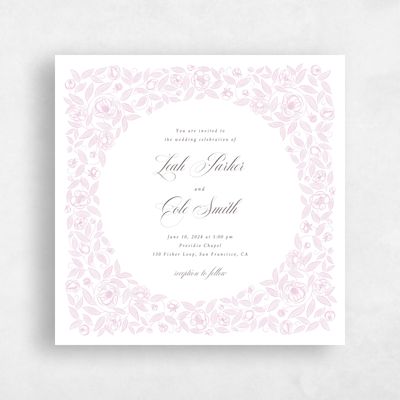 Dusty Rose, Pink Wedding Invitation - Beatrice Frame