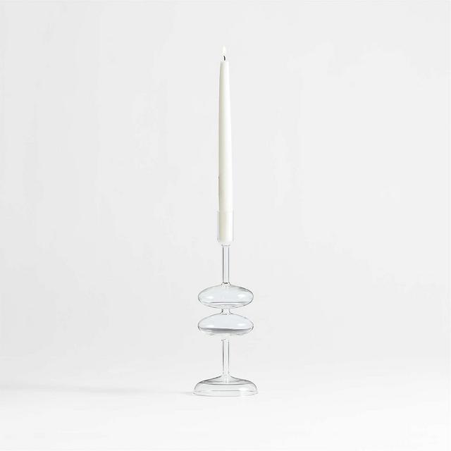 Venezia Medium Clear Glass Taper Candle Holder