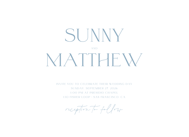Blonshine Landscape | Dusty Blue | Zola Wedding Invitations