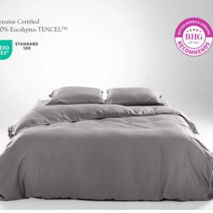 Oliver & Crate Tencel Lyocell Eucalyptus Cooling Sheet Set - King, Stone Gray