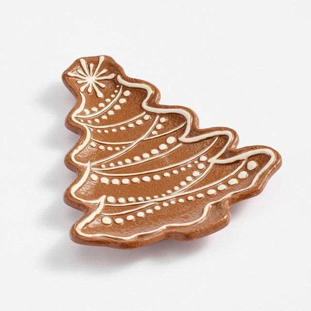 Gingerbread Tree Stoneware Serving Platter